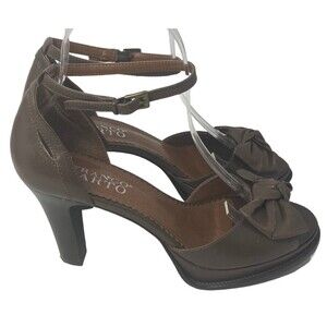 Franco Sarto Women’s 6.5M Brown Leather Heels Pumps Shoes